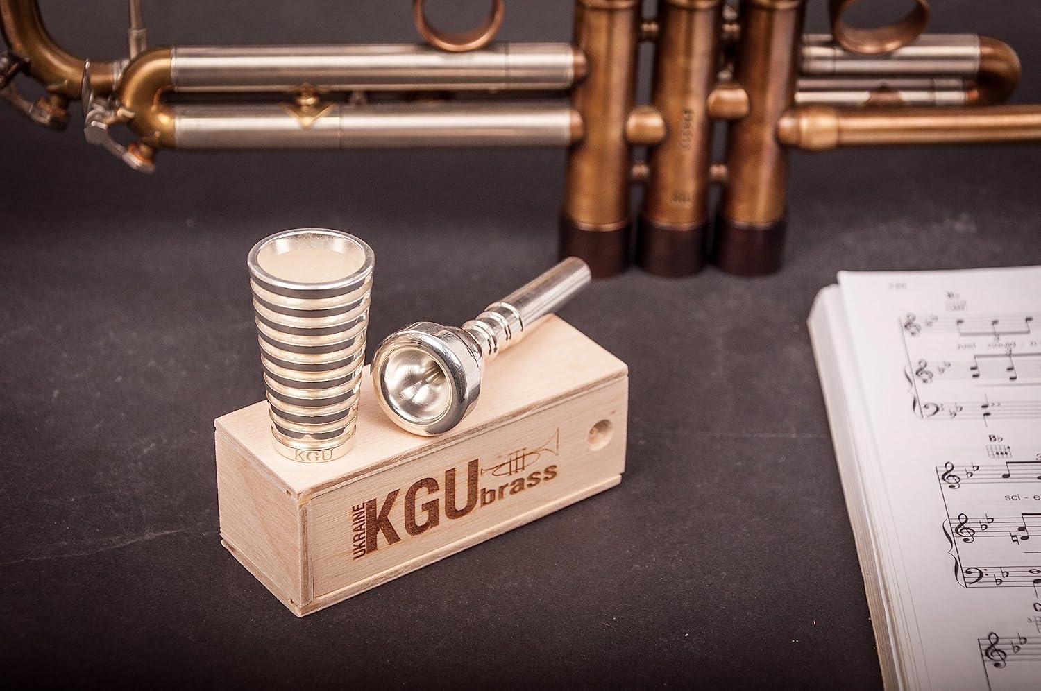 TRUMPET MOUTHPIECE BOOSTER KGUBrass. CUSTOM MADE RADIATOR TRUMPET BOOSTER KGU Silver Plated Color