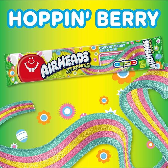 Airheads Xtremes Belts Candy Hoppin Berry - 18 Paquetes de 2 Onzas miniatura 4