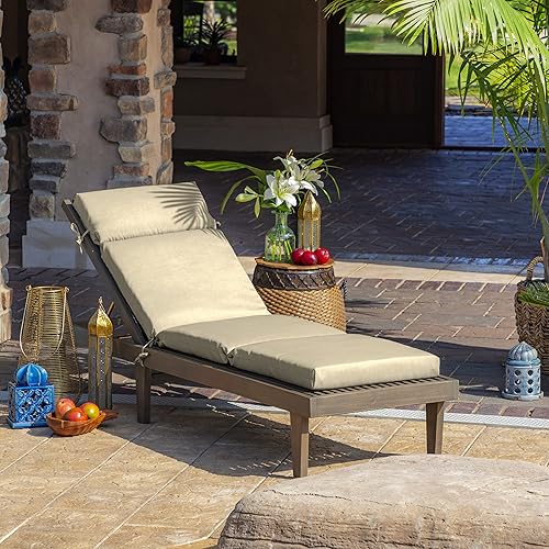 Miniatura 2 de Arden Selections - Cojín de tumbona para exteriores, 21 x 72 pulgadas, Leala marrón claro