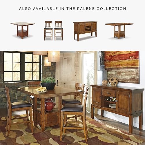 Miniatura 9 de Signature Design by Ashley - Taburete de bar de altura de mostrador Ralene, marrón medio Marrón claro,Marrón