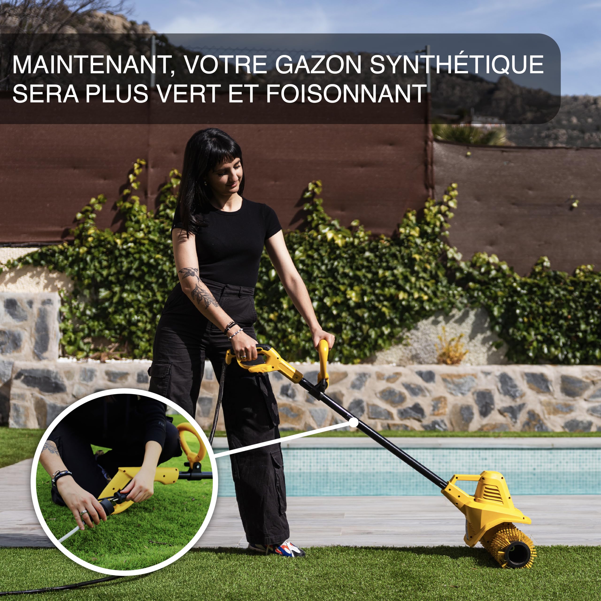 Garland - Roll&Comb 141E-V19 Artificial Grass Broom | Power 300 W