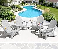 Vista 77 de SERWALL - Silla plegable Adirondack para patio, jardín, exterior, resistente a la intemperie, sillas para hoguera, color naranja