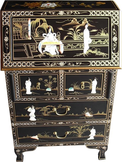 Writing Bureau Desk, Writing Desk, Oriental Chinese Furniture