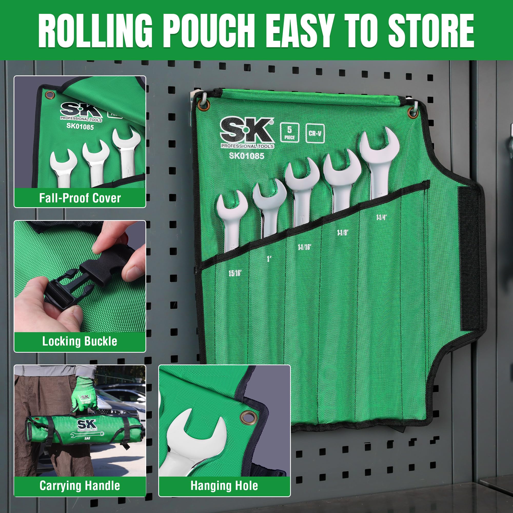 SK Combination Wrench Set - 5 Piece SAE -7 SK Combination Wrench Set - 5 Piece SAE -7