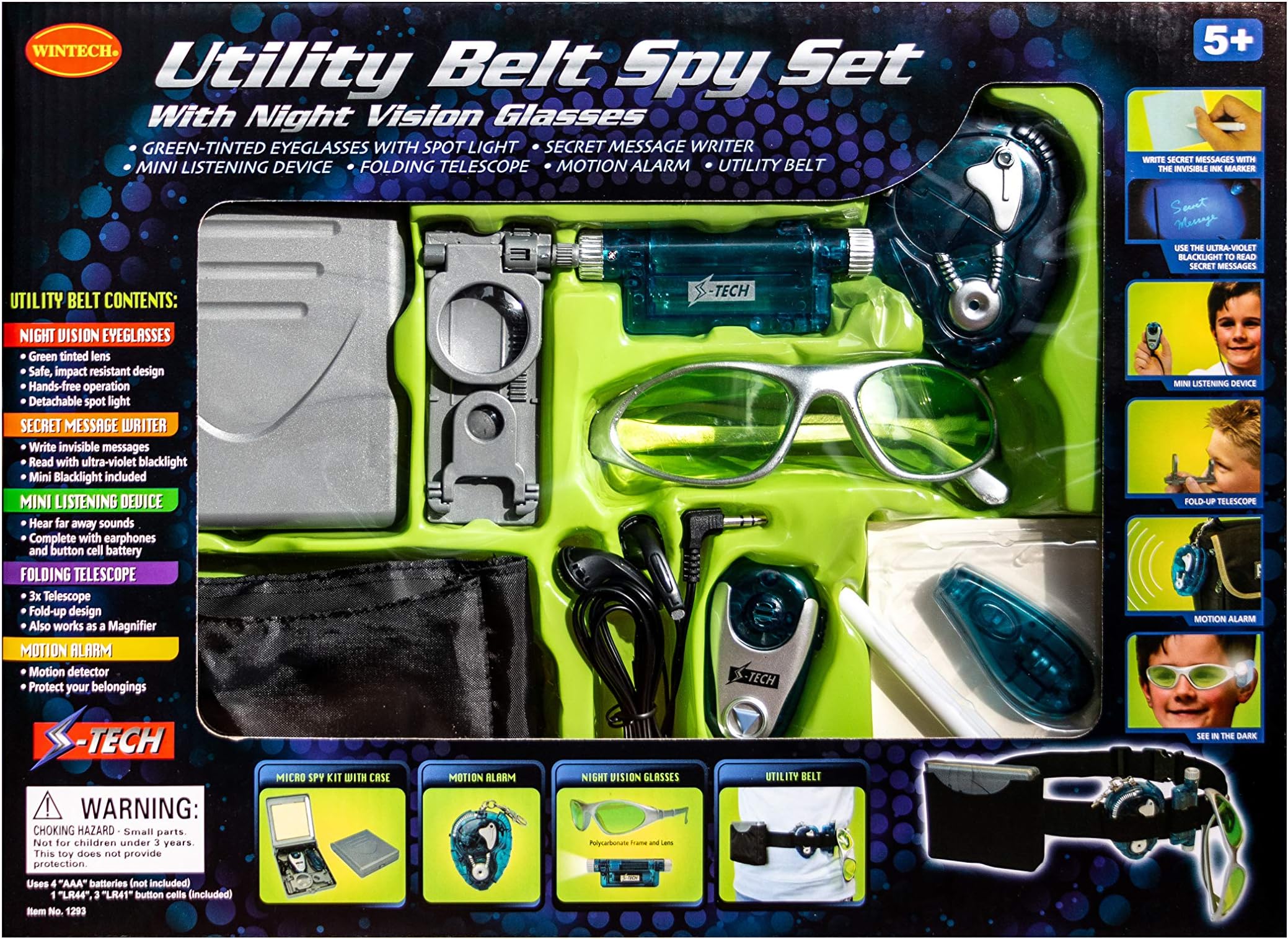 Wintech Utility Belt Spy Set with Night Vision Glasses