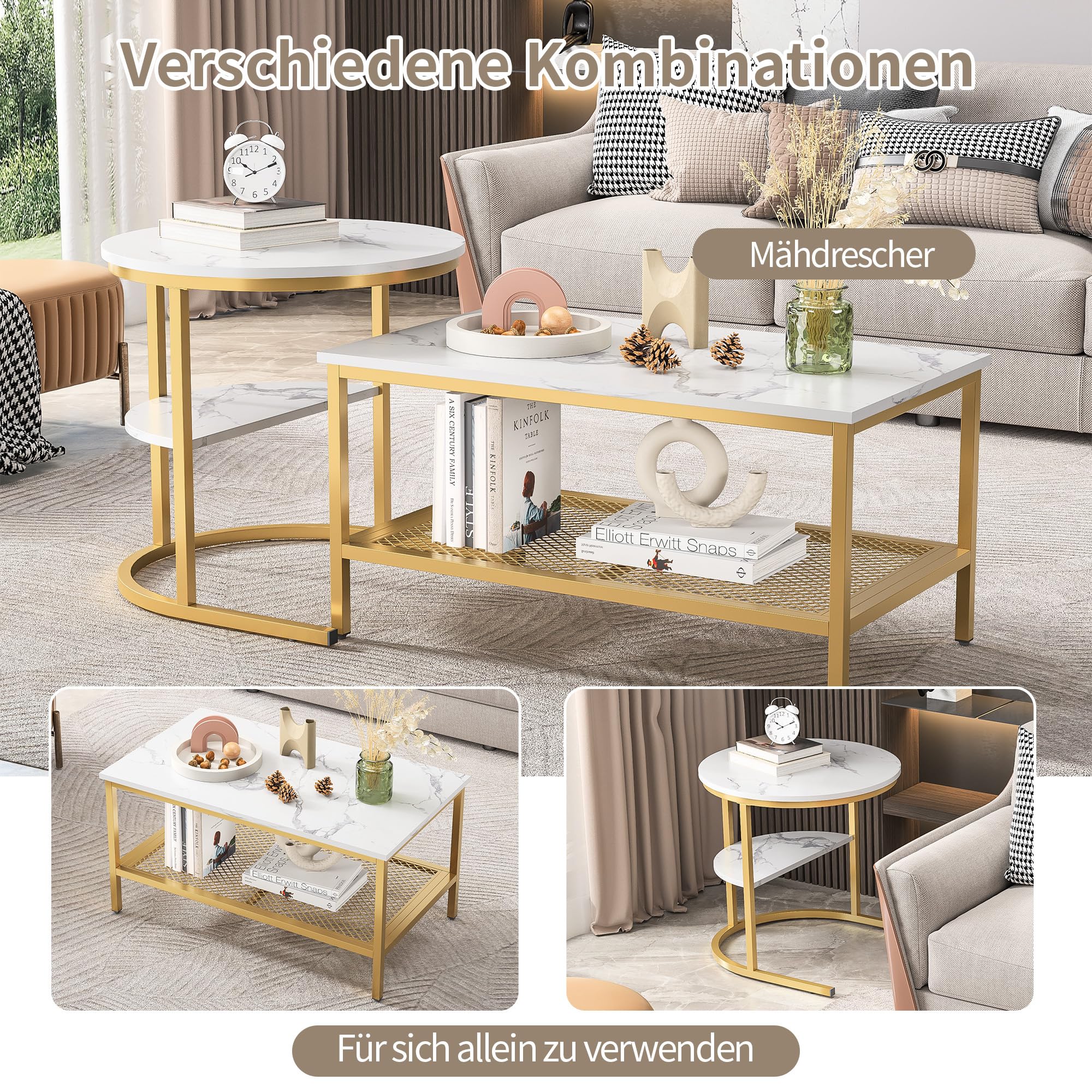 Couchtisch Rund 2er Set Modern Runder Couchtisch 2e Produktbild-Vorschau 9