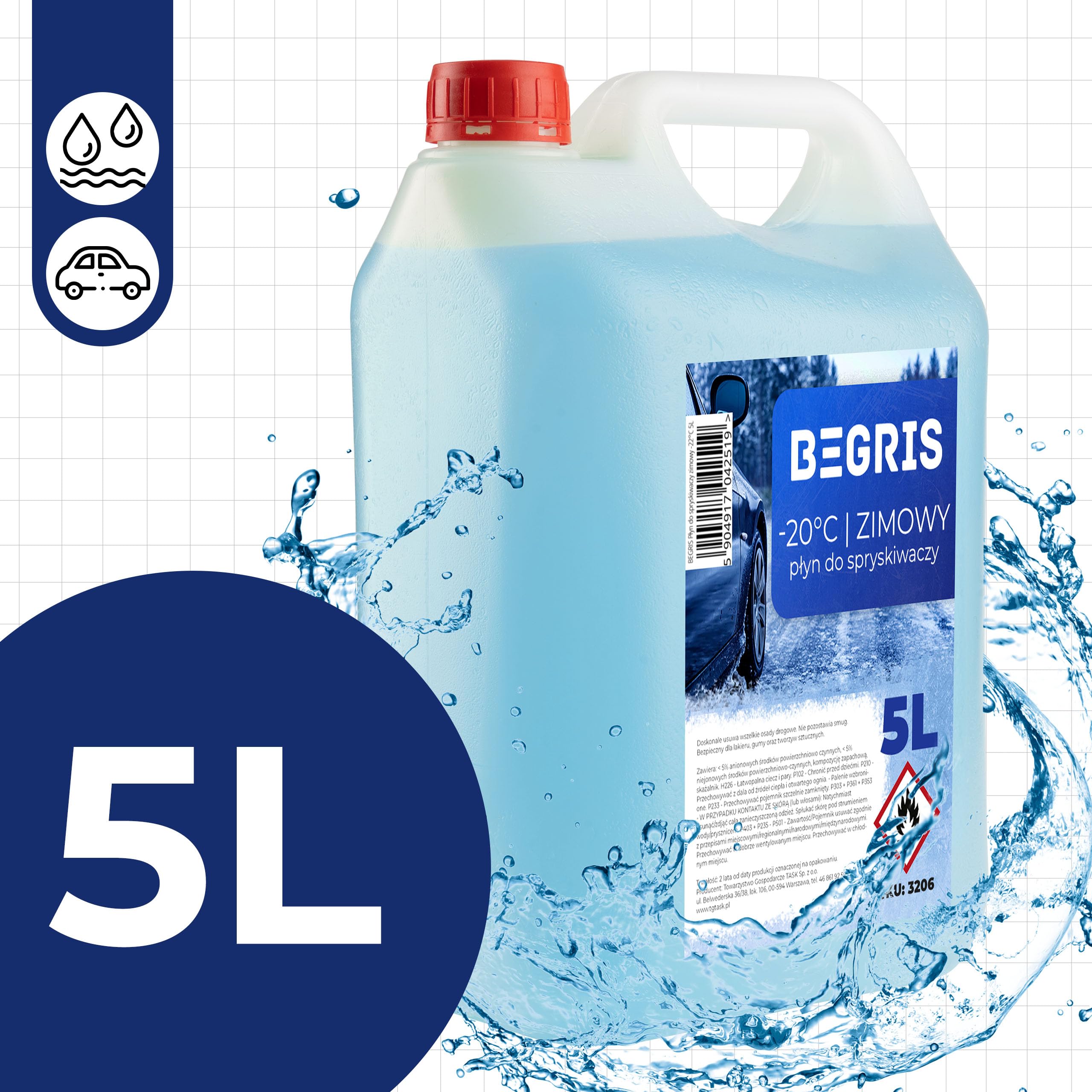 Winter Scheibenwaschflüssigkeit 4x5L -20 Grad, Hochwertiger Scheibenwischwasser Fruchtduft, Scheibenwischerflüssigkeit Verleiht Glanz, Entfernt Schmutz Ethanol