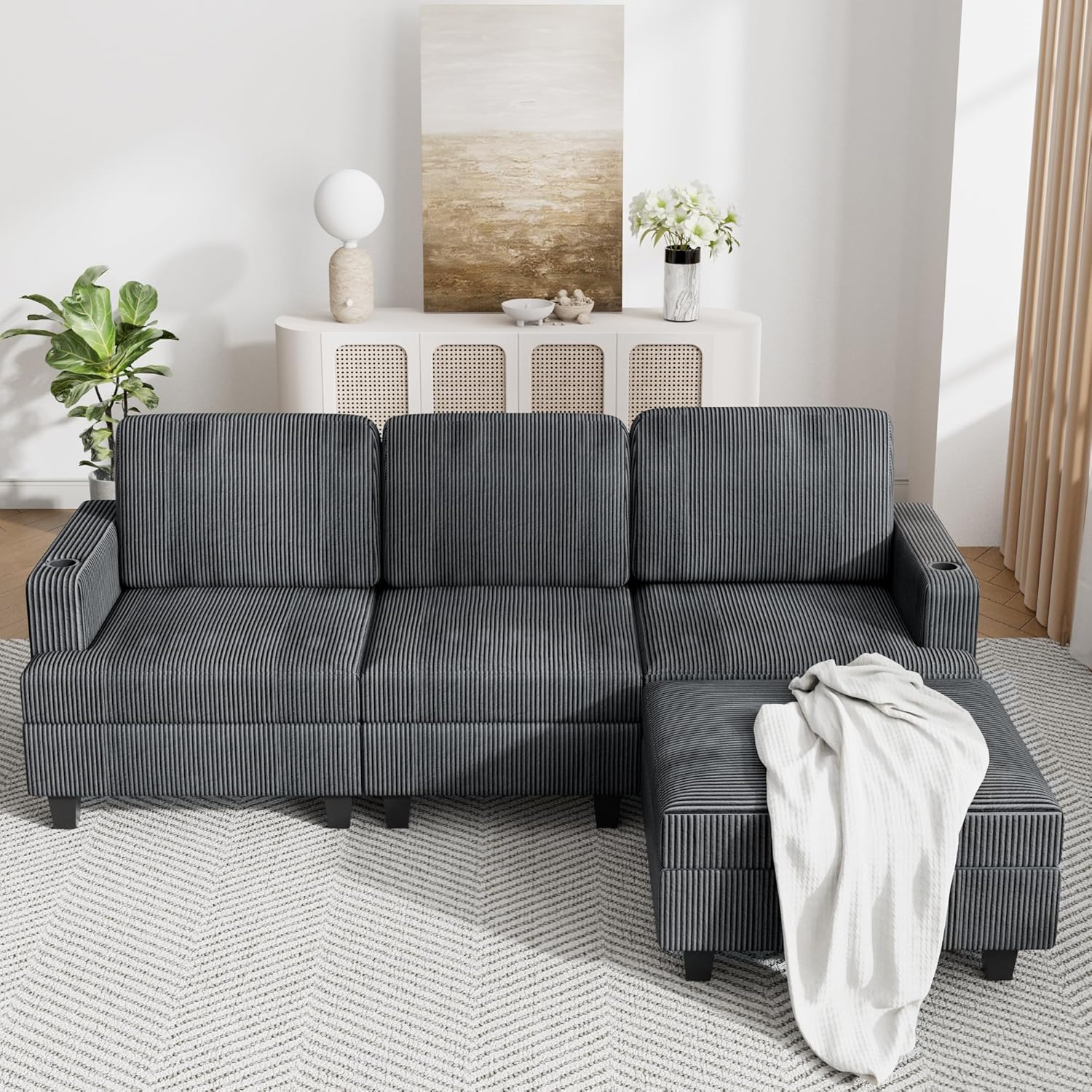 YKVIQBY 108” Modular Sectional Sofa, Cloud Sectional Couch with Deep Seat, Modern Modular L-Shape Sofa Couch with Chaise,Upholstered Couches for Living Room...
