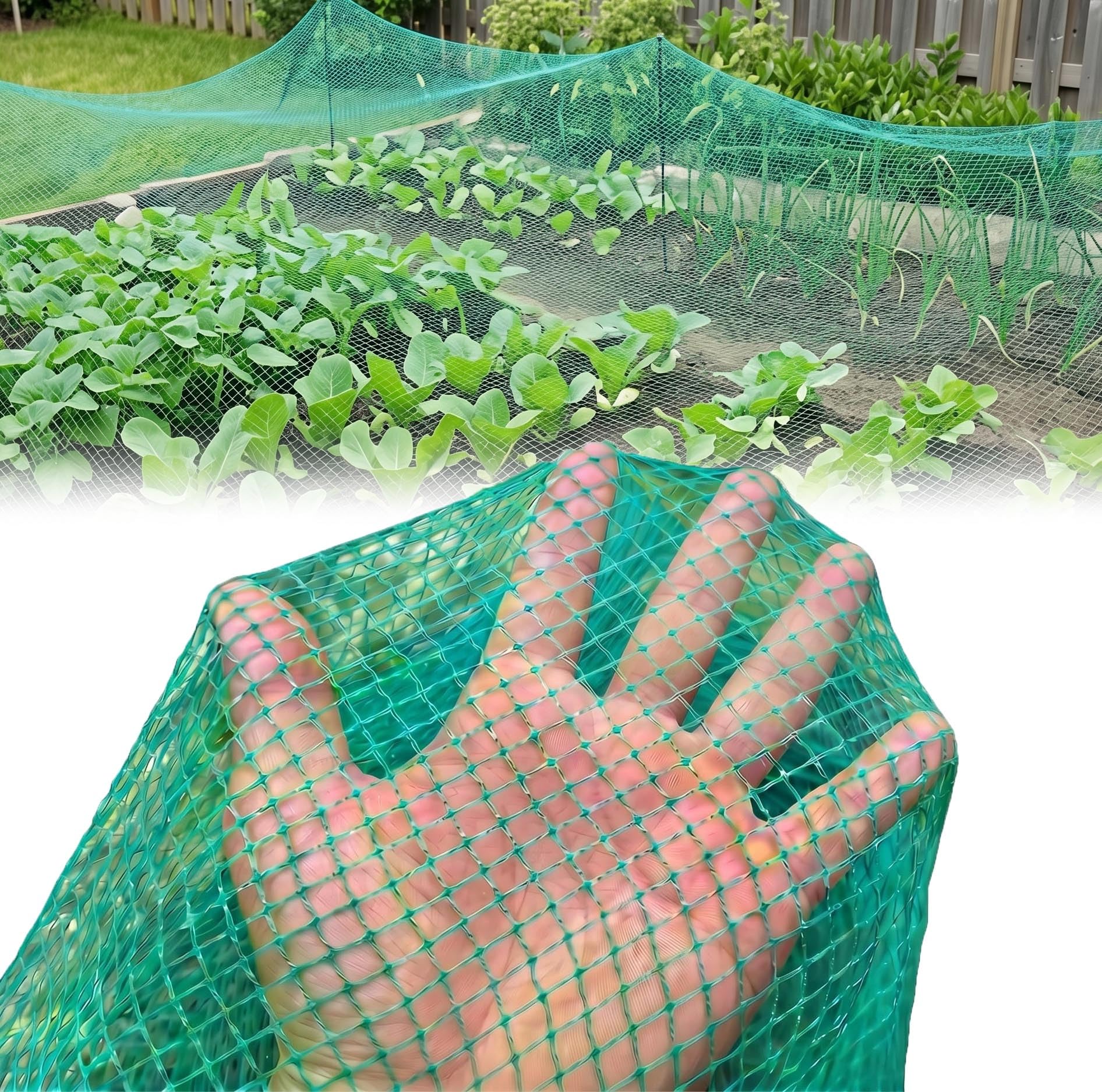 Malla Antipájaros Resistente, Resistente a Desgarros Red Antipájaros 5 mm, Polietileno Red para Pájaros, Malla Jardín para Huertos, Parcelas & Estanques(4 x 10m)