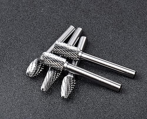 Miniatura 7 de Juego de 10 rebabas de carburo sólido de doble corte, juego de fresas rotativas de carburo sólido de 1/4 pulgadas para acero, tallado de metal,