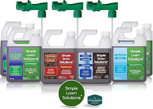 Miniatura 4 de Simple Lawn Solutions - Ryan Knorr - Caja de paquete para césped Essentials - Juego de 6 piezas - Alimento para césped 16-4-8 NPK, potenciador