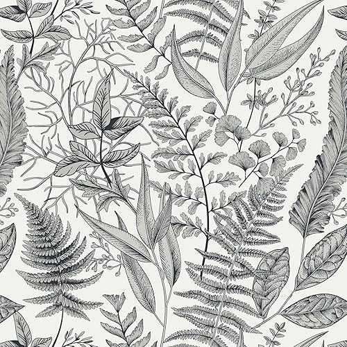 Miniatura 9 de Papel tapiz tropical para despegar y pegar, hojas de helecho, selva, papel de contacto blancoverde, papel adhesivo floral, extraíble, papel tapiz