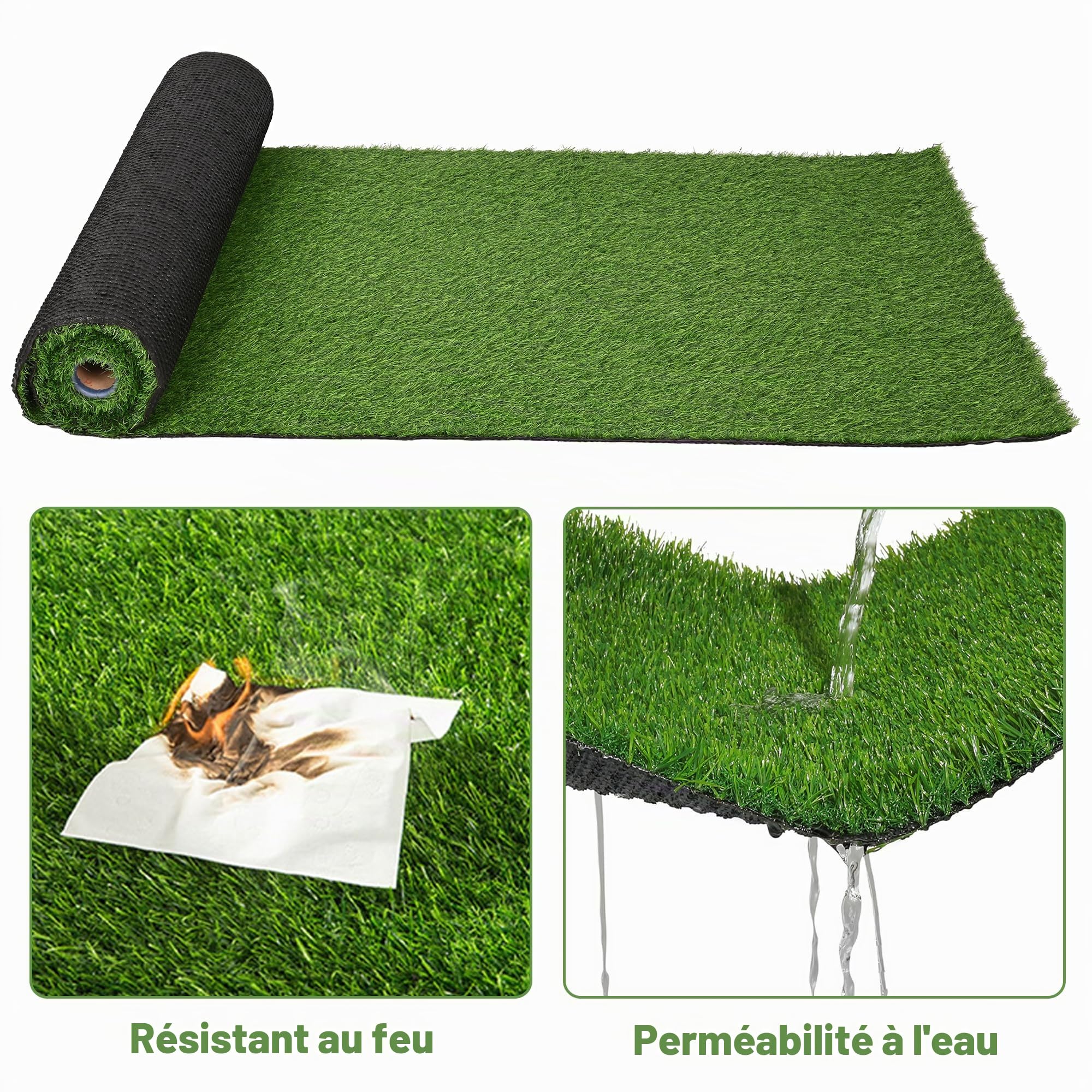 Gazon artificiel bon marché Astro tapis de pelouse 10 mx1 m, aspect naturel et réaliste, tapis de gazon artificiel de 30 mm d'épaisseur, rouleau de tapis d'herbe haute densité, jardin, chiens – Vert