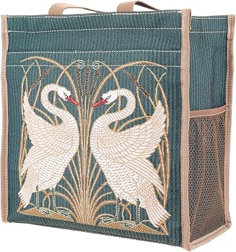 Signare Tapestry Shoulder Bag Shopping Tote for Women in Swan Design SHOP-SWAN