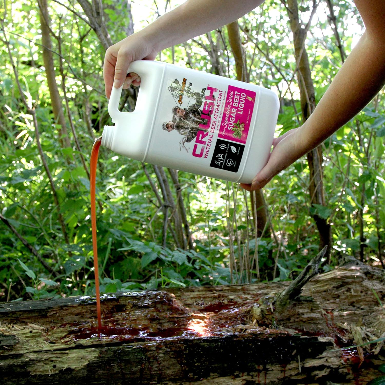 Crush Sugar Beet Liquid Attractant - High-Intensity Deer Attractant - Weather-Resistant Scent to Pull Bucks in and Hold Them - Keeps Deer Patterned at Your Site - 1 Gal - 4 Pack