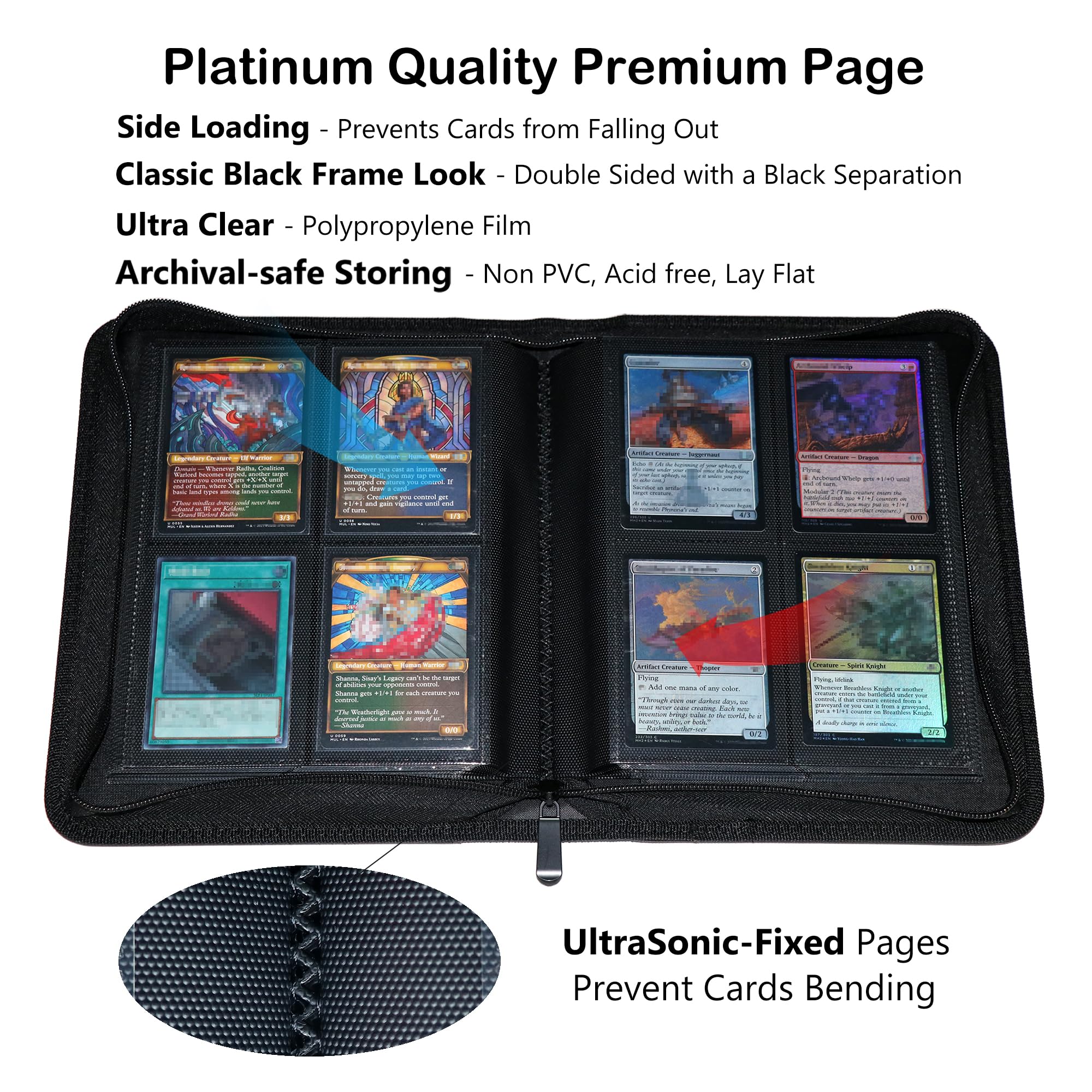 Rayvol Premium 4 Pocket Card Binder, Fits 368 Trading Cards Ringless  Trading Card Album Side Loading Pockets with ZIp for TCG : Amazon.ca: Toys  & Games