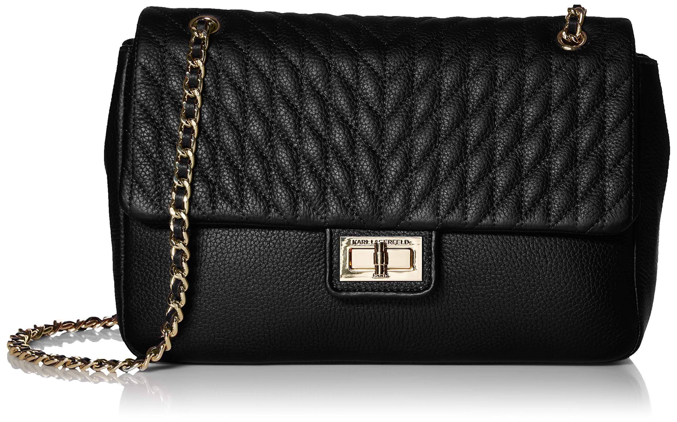 KARL LAGERFELD womens Agyness Solid Shoulder Bag