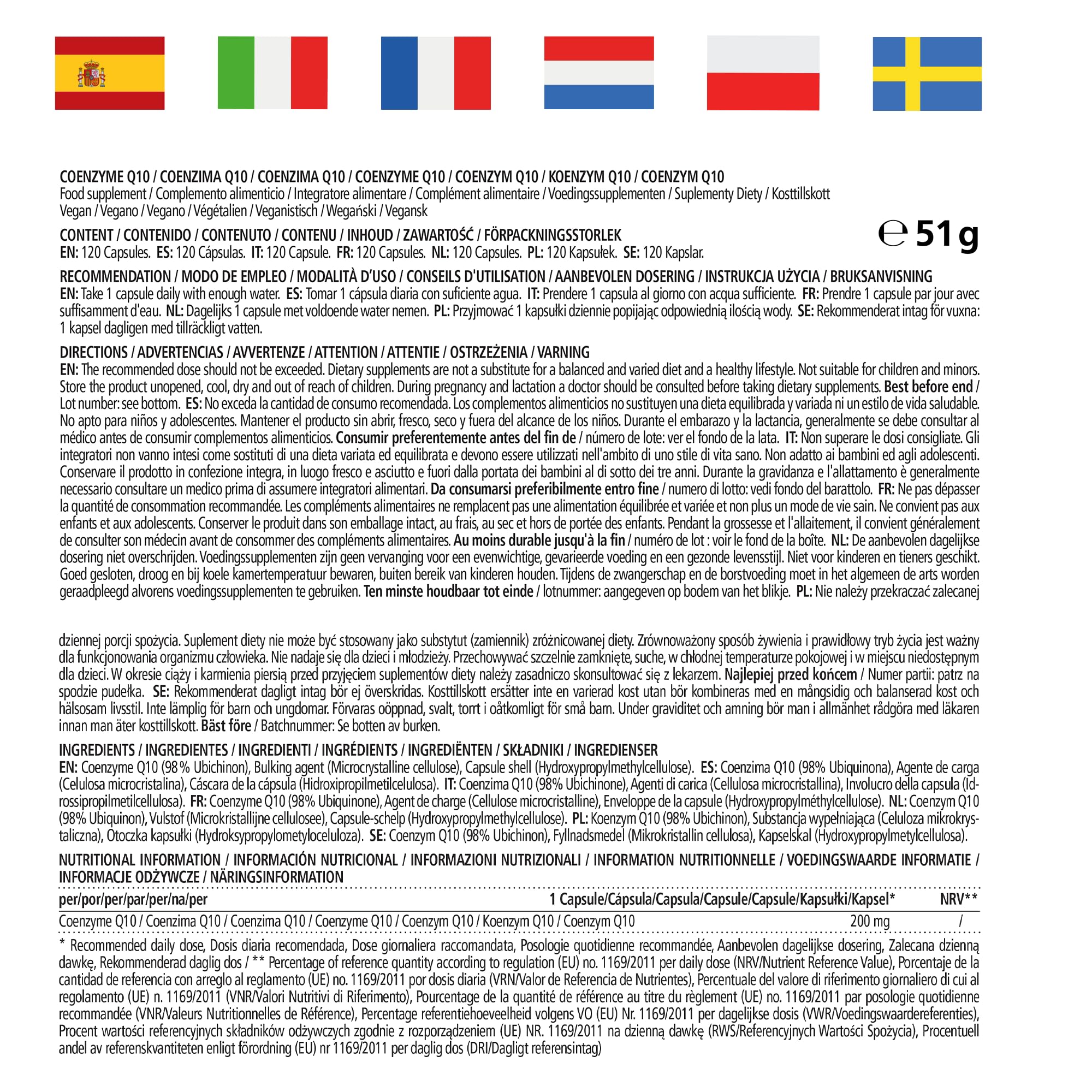 Vitamaze® Coenzima Q10 200 mg per Capsula Vegano, 120 Capsule per 4 Mesi, Ubichinone con la Migliore Biodisponibilità, Integratore Alimentare senza Additivi non Necessari, Qualità Tedesca…