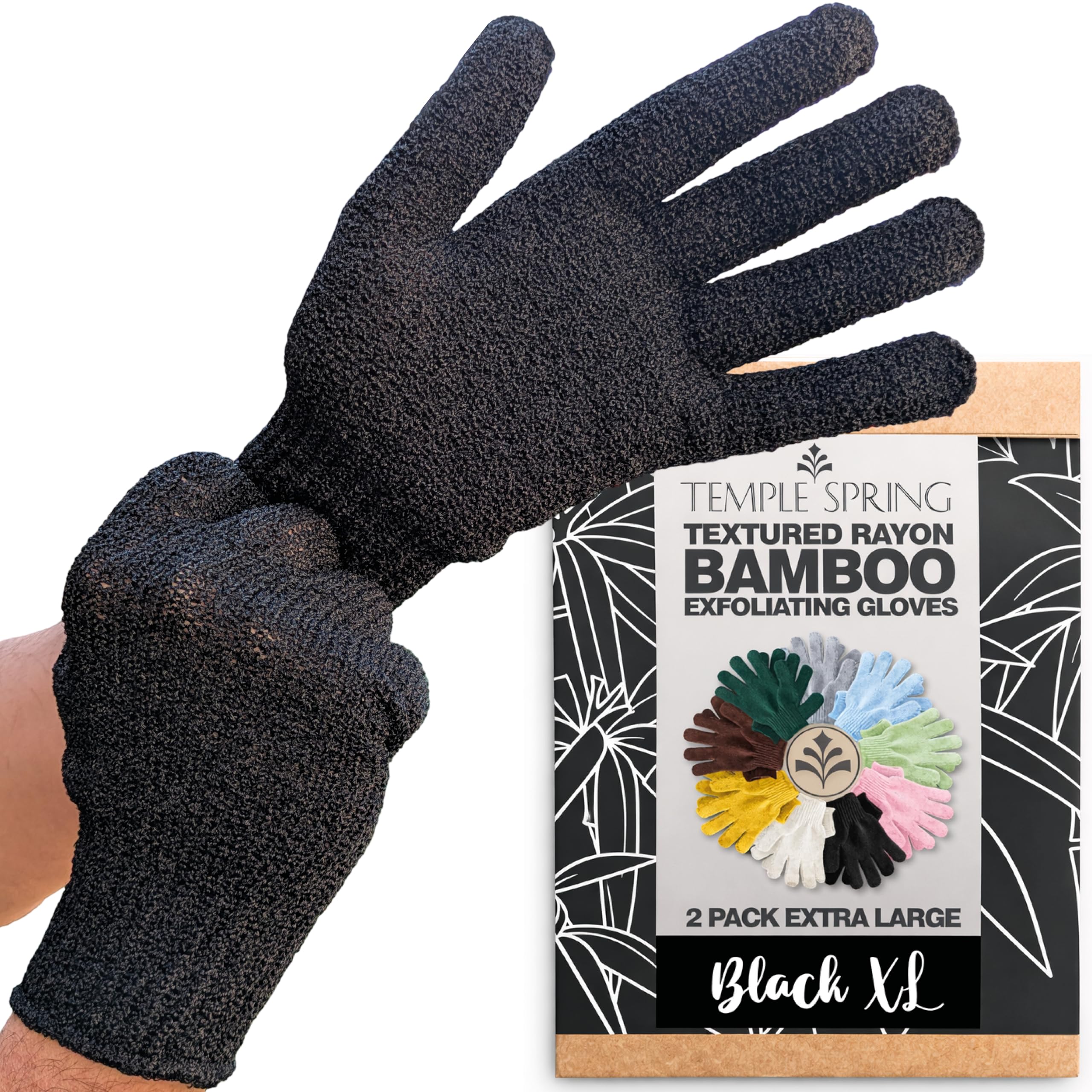 Temple Spring Guante Exfoliante Corporal, Exfoliante Cuerpo Esponja, Guante Autobronceador, Bambú Manoplas Baño, Exfoliating Glove – Rosa — view 9