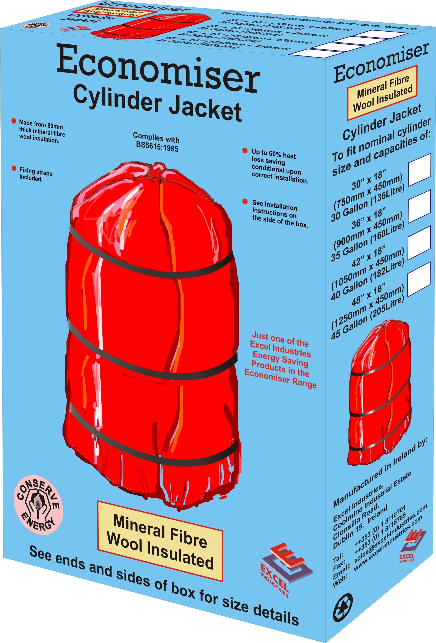 EC4818 : Hot Water Cylinder Jacket, 48" x 18" for 45 Gallon Tank