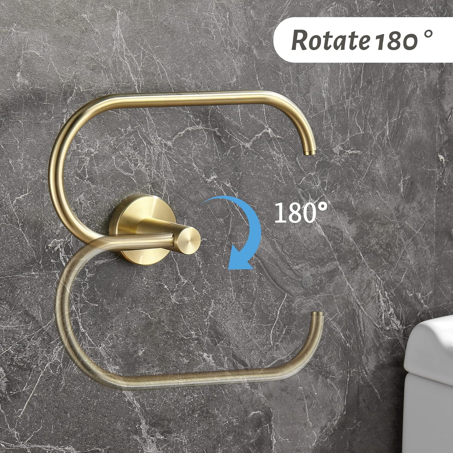 Gold Toilet Paper Holder Towel Ring,Brushed Gold Toilet Roll Holder Hand Towel Holder Bathroom Accessories,Wall Mount Rustic Modern Rustproof Stainless Steel Hardware Set 2PC
