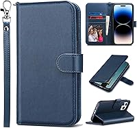 Vista 12 de ULAK Funda tipo cartera compatible con iPhone 14 Plus con tarjetero [bloqueo RFID], funda con tapa para mujeres y niñas, piel sintética, soporte