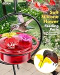 iBorn Circular Hanging Hummingbird feeders for Outdoors 3PCS 3OZ Mini Hummingbird Feeder Humming Bird Feeder, Silicone Feeding Ports, Bee-Proof, New