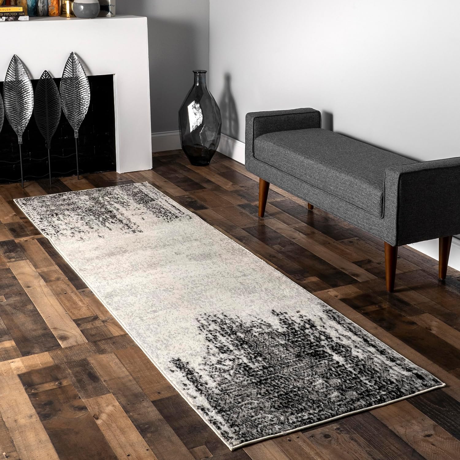 nuLOOM Penelope Faded Tribal Chevrons Runner Rug, 2' x 6', Grey
