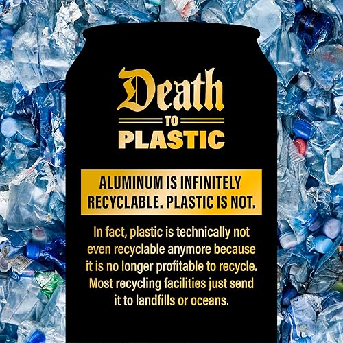 Miniatura 10 de Liquid Death, Green Guillotine - Té verde helado, bajo en calorías, sin edulcorantes artificiales, con vitaminas B12 y B6, paquete de 12 unidades