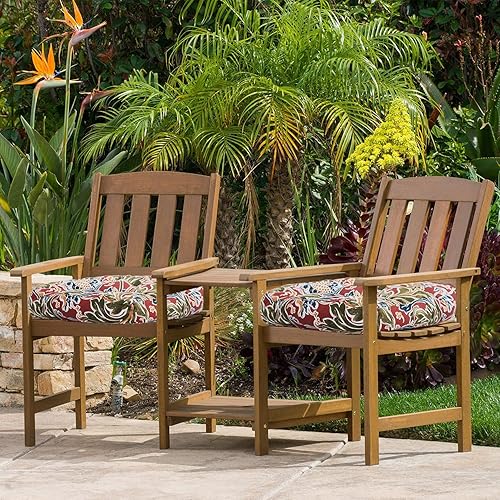 Miniatura 4 de Cojines cuadrados de mimbre copetudos para asiento de 19 x 19 pulgadas, paquete de 2, almohadillas para sillas en forma de U para exteriores e