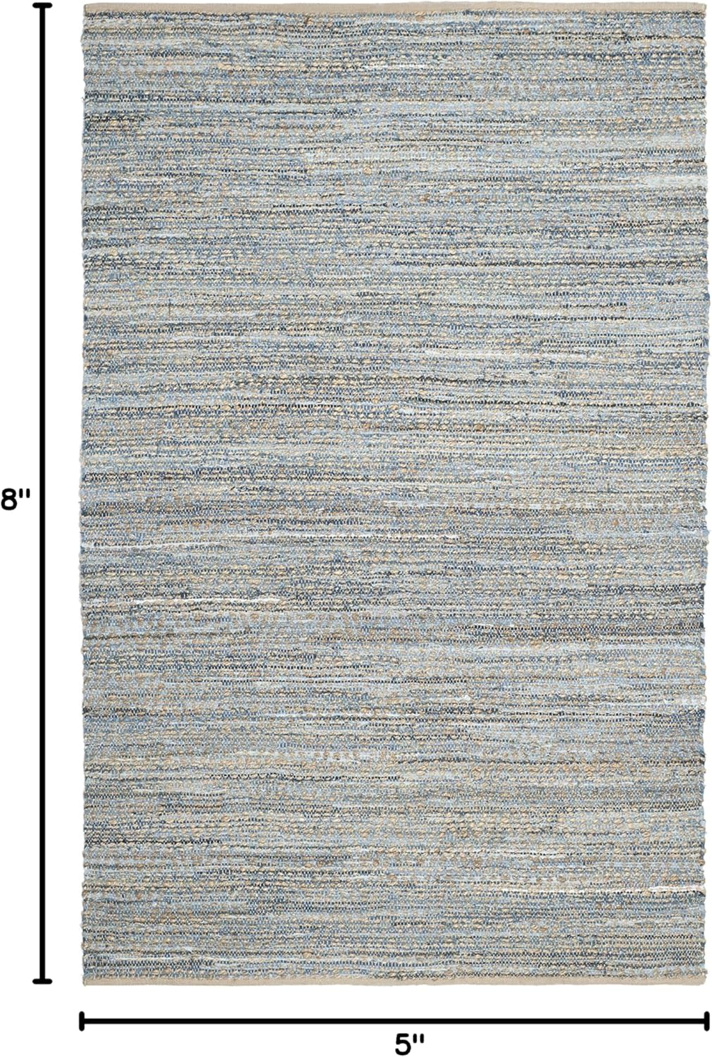 Cape Cod 5'x8' Natural and Blue Wool Area Rug