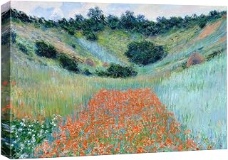 Poppy Field in a Hollow Near Giverny by Claude Monet - Canvas Print Wall Art Famous Painting Reproduction - 24" x 36"