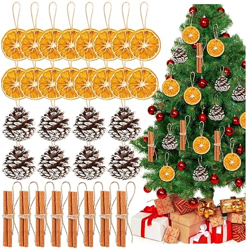 32 Pcs Natural Christmas Tree Decorations, Dried Orange Slices Natural