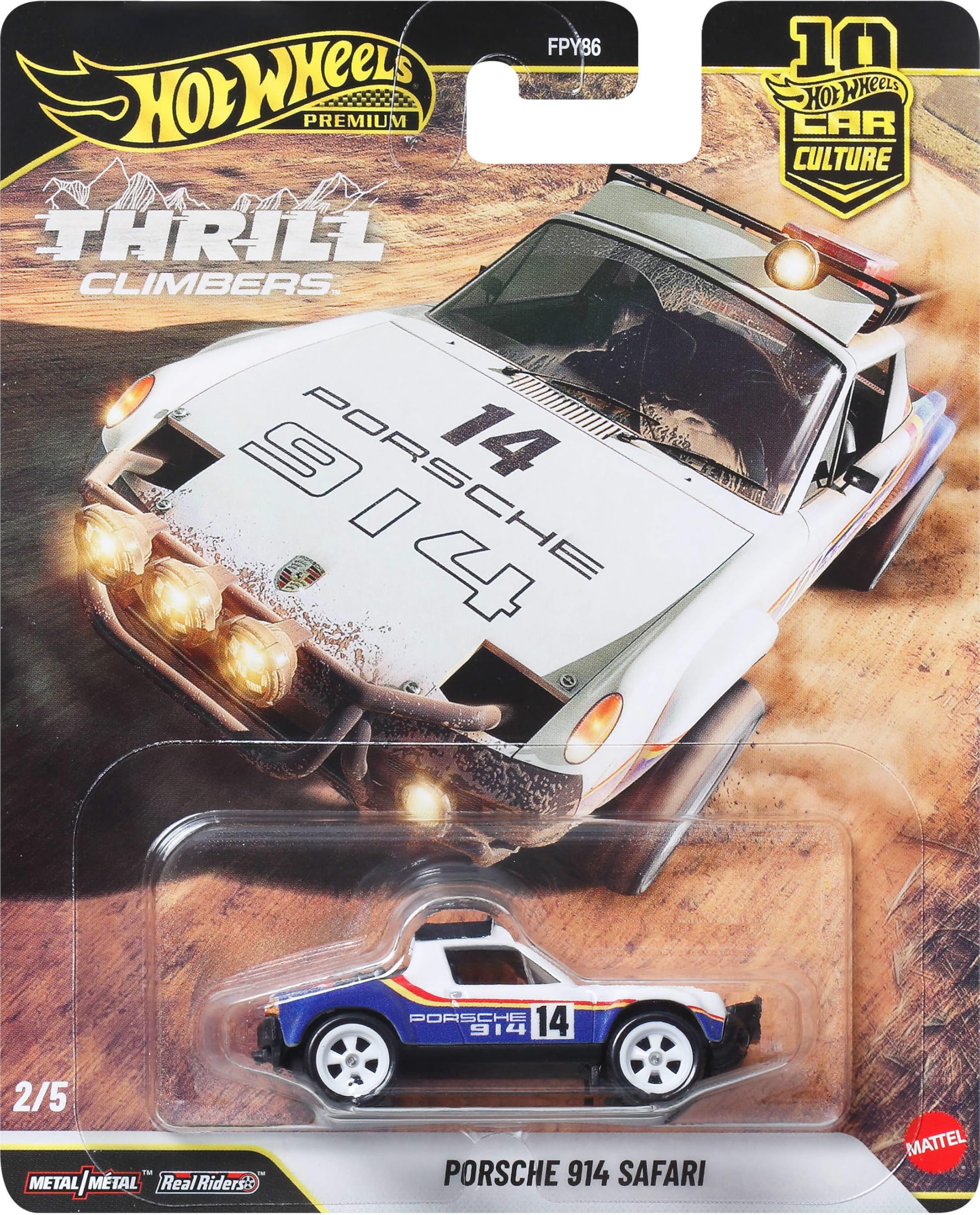 Hot Wheels Porsche 914 Safari, Coche de Juguete Premium a Escala 1:64, con neumáticos Real Riders y Carrocería y Chasis Metal/Metal, JKF22 — view 6