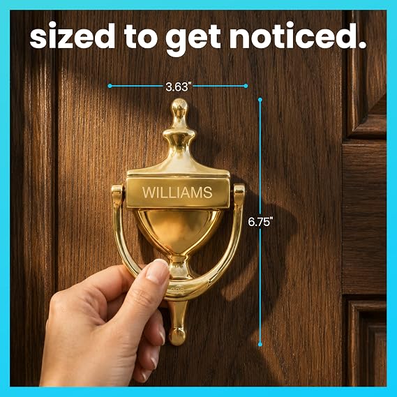 ExcelMark Door Knocker - Solid Brass Construction (Custom)