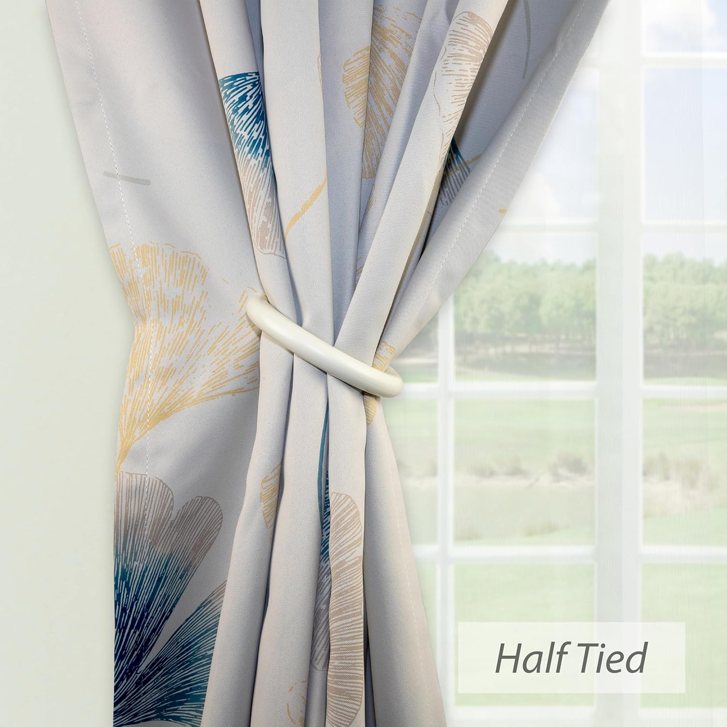 Magnetic Hoop Curtain Tieback (Pair) - White