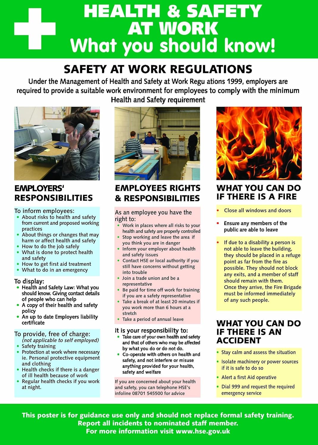 Stewart Superior Health and Safety At Work Laminated Guidance Poster