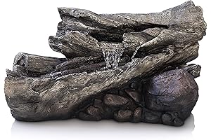 Alpine Corporation WIN256 Rain Forest Waterfall Lights Floor Fountain, 24&quot;H, 40&quot; H...