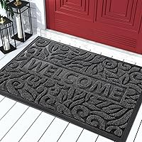 Vista 1 de Yimobra Tapete de bienvenida grande de 36 x 24 pulgadas, impermeable, antideslizante, para puertas delanteras, entradas exteriores, tapete