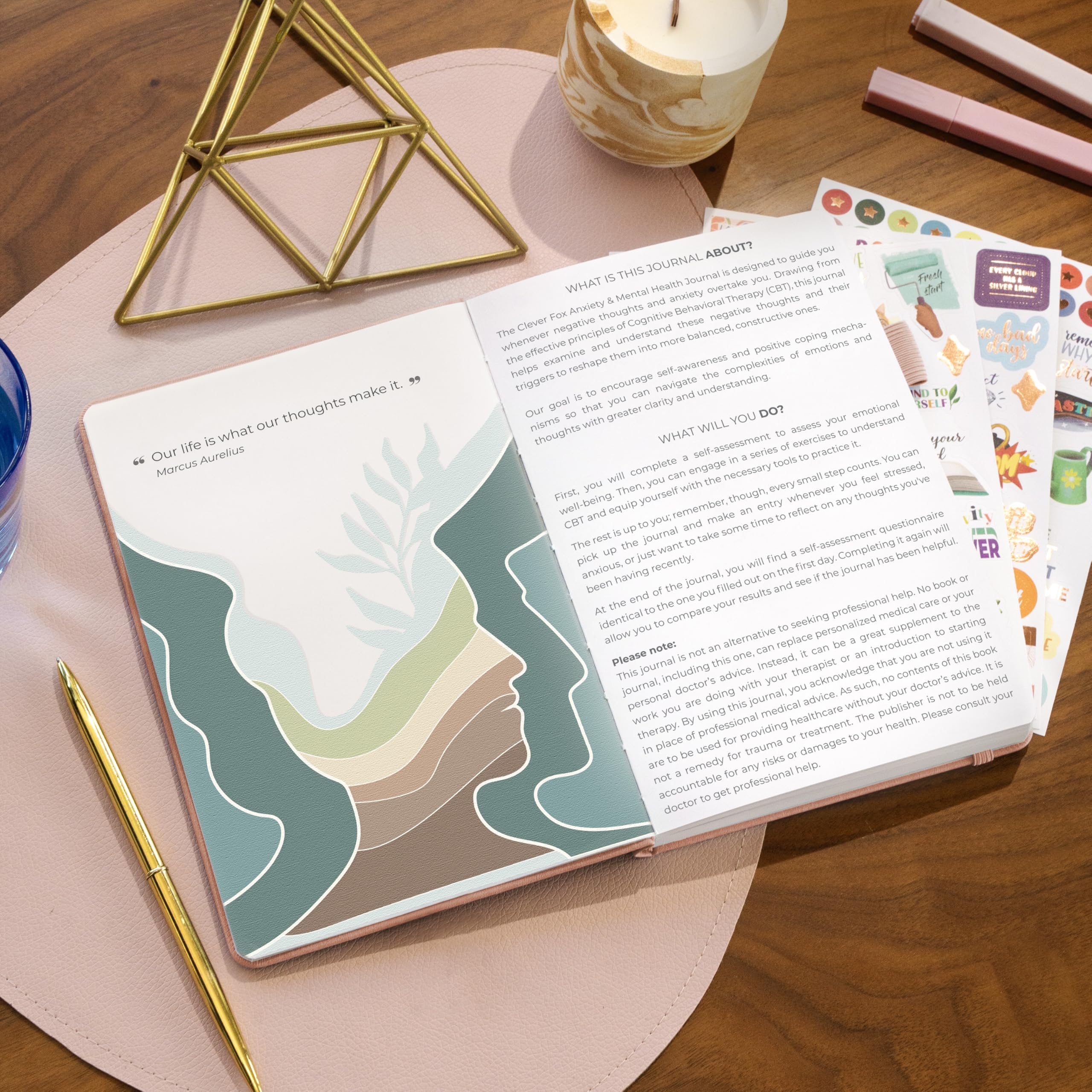 Clever Fox Mental Health & Anxiety Journal, Guided CBT Journal with Prompts for Self Help & Stress Relief - Image 2