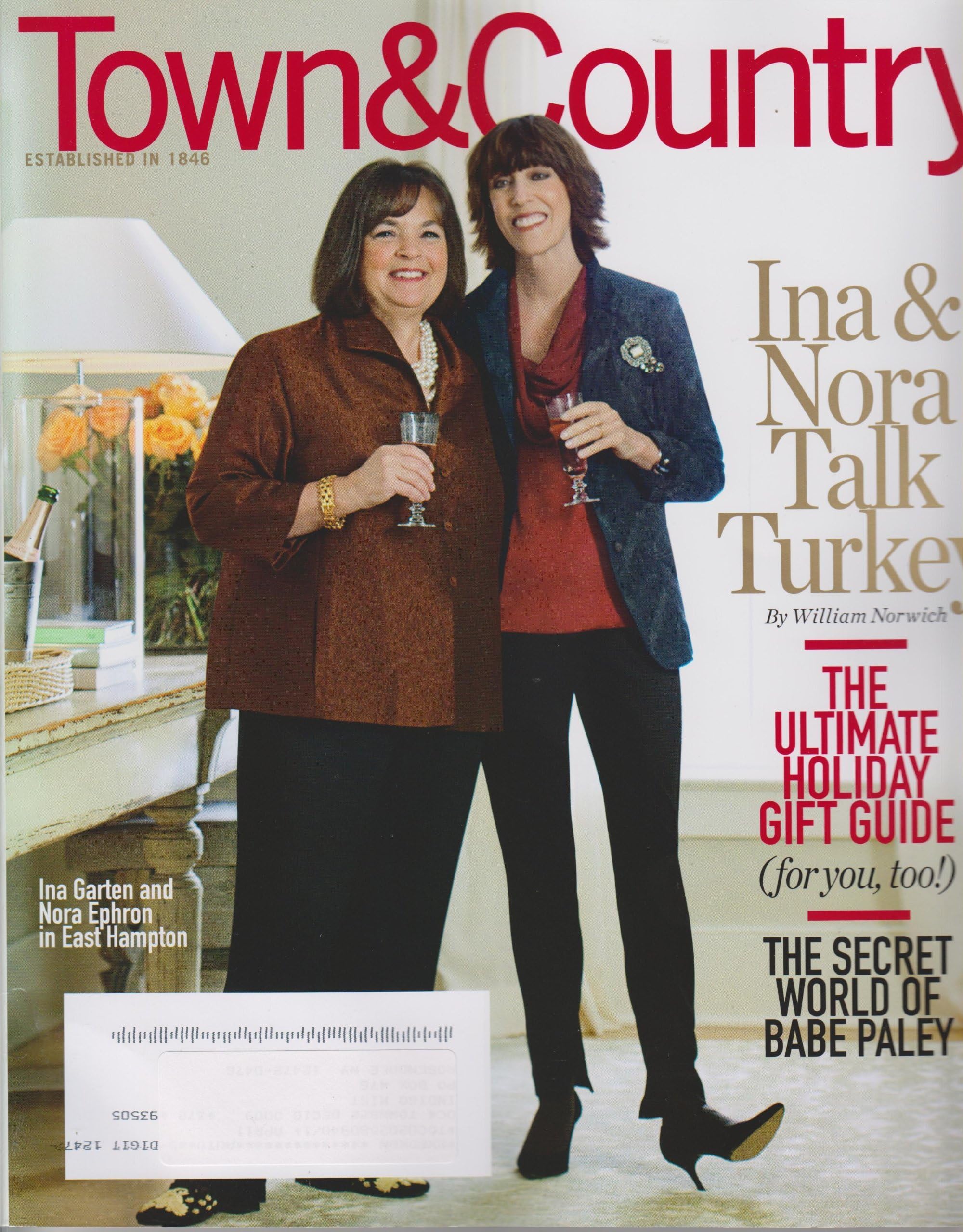 Town & Country December 2010 Ina Garten and Nora Ephron Talk Turkey Single Issue Magazine – January 1, 2010