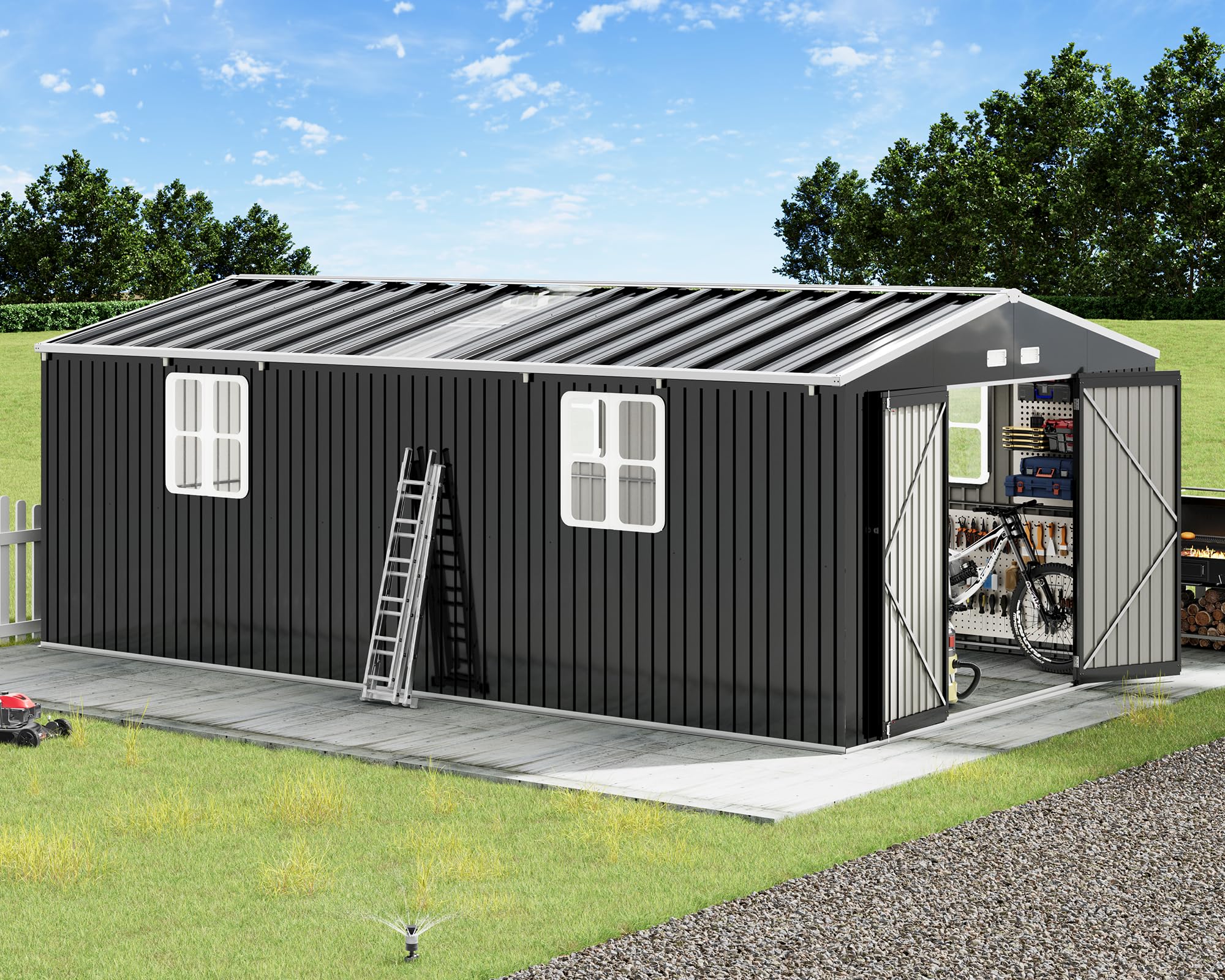 VanAcc 12x20 Metal Storage Shed