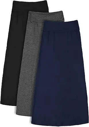 Free to Live girls' maxi skirts, 3-pack, uniform suitable
