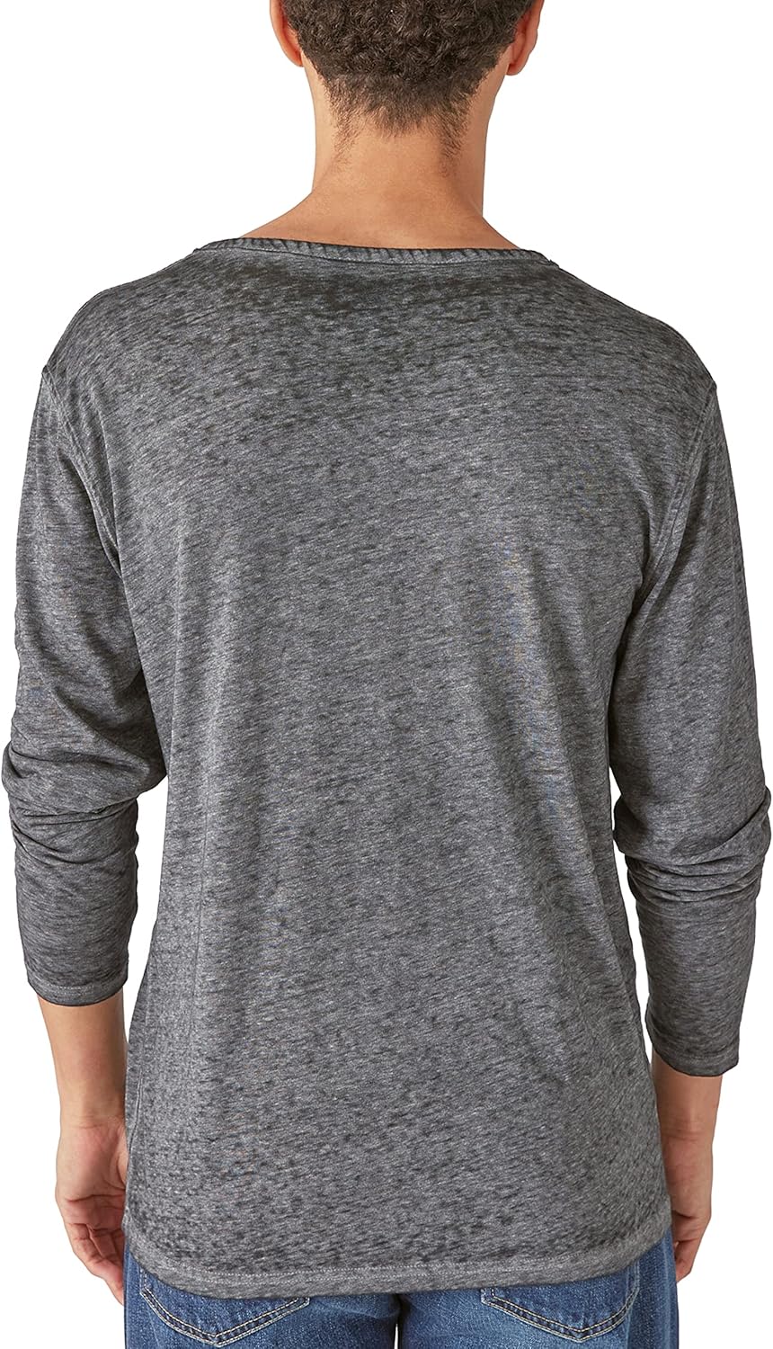 Lucky Brand Mens Venice Burnout Stripe Long Sleeve Notch Neck TeeVenice Burnout Stripe Long Sleeve Notch Neck Tee - Image 3