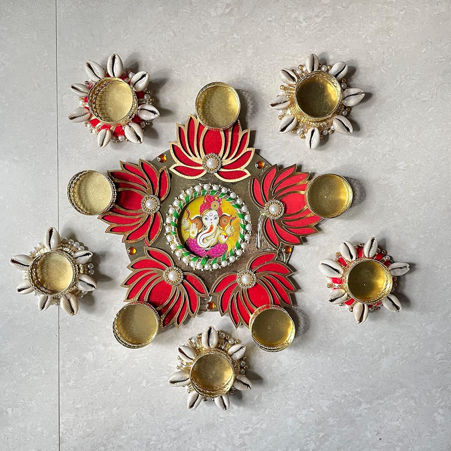 Buy Aabhaas Design Acrylic .Handcrafted Decorative Designer Rangoli Set ...