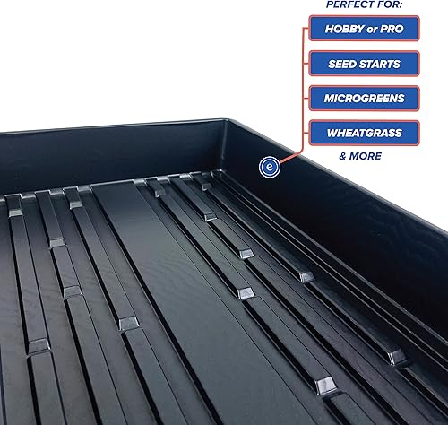 Miniatura 6 de ePackageSupply Bandejas de cultivo sin agujeros de drenaje, color negro, tamaño 20 x 10 pulgadas, grandes bandejas de cultivo de semillas de