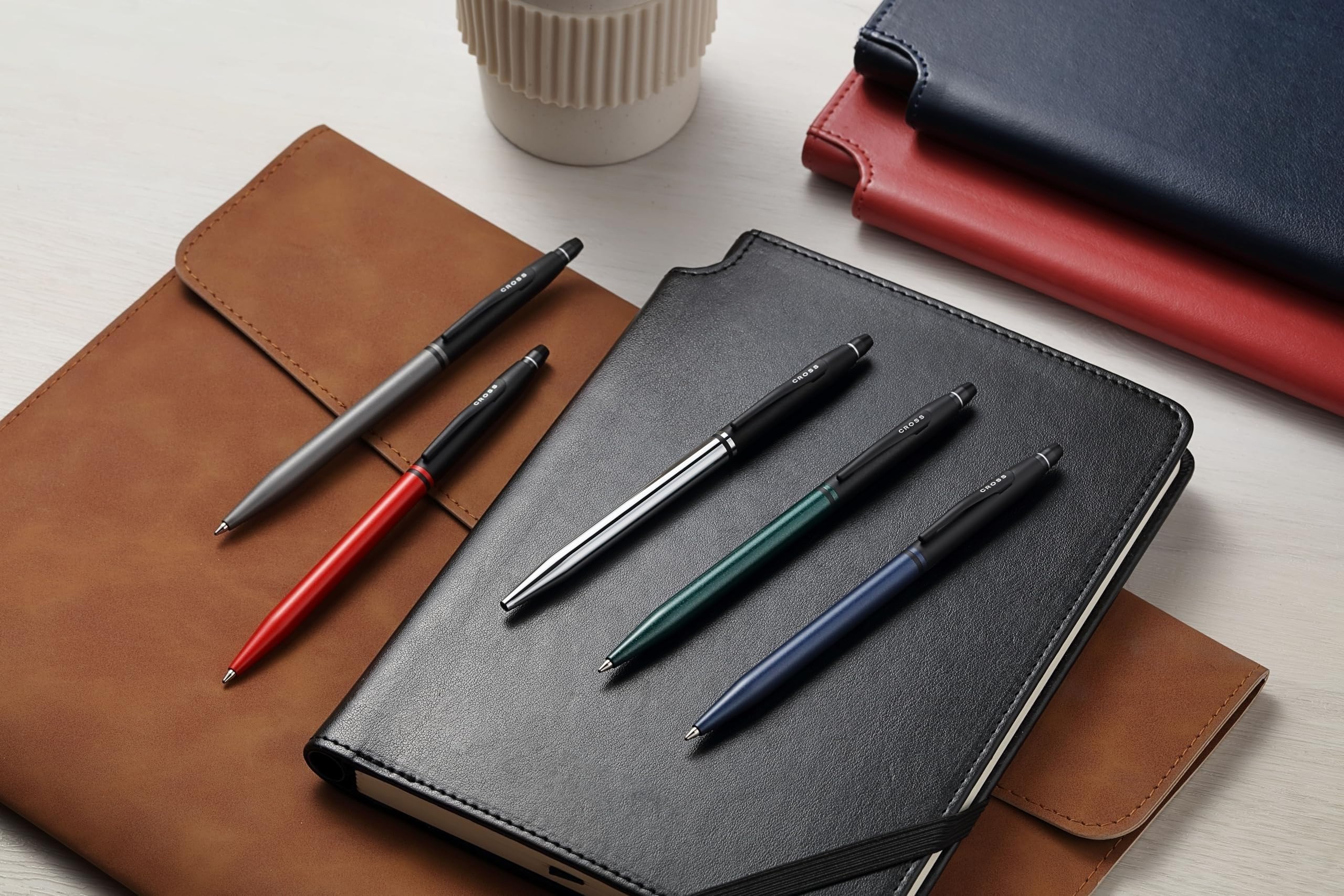 Cross Click Tuxedo - Penna a sfera con inchiostro rosso metallizzato satinato e nero