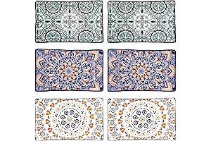 Exquisite 6-Pack Turkish Rectangular Salad Plates