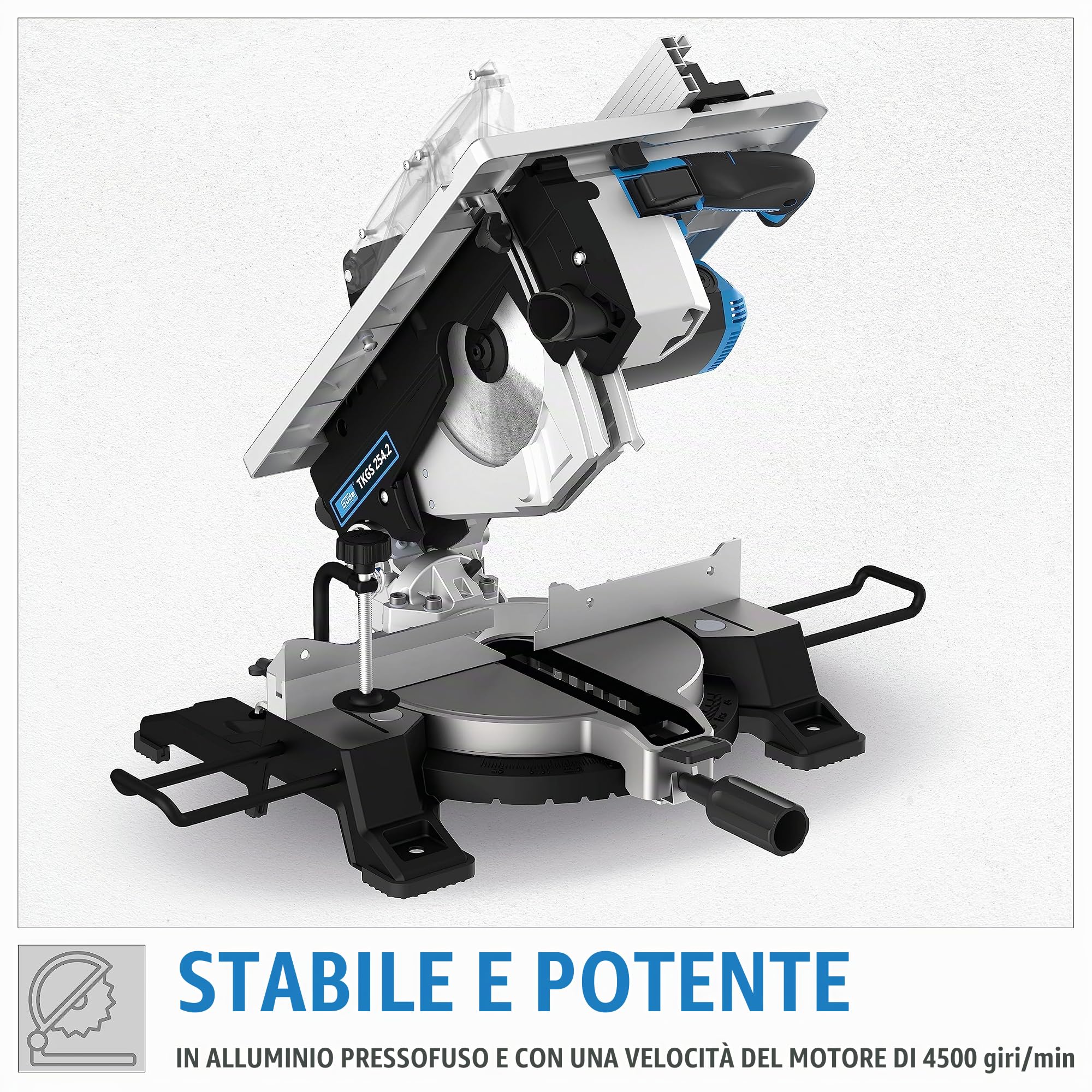 Güde 55269 TKGS 254.2 (2 in 1, troncatrice e sega circolare da tavolo, 1800 Watt, lama da 254 mm, laser)