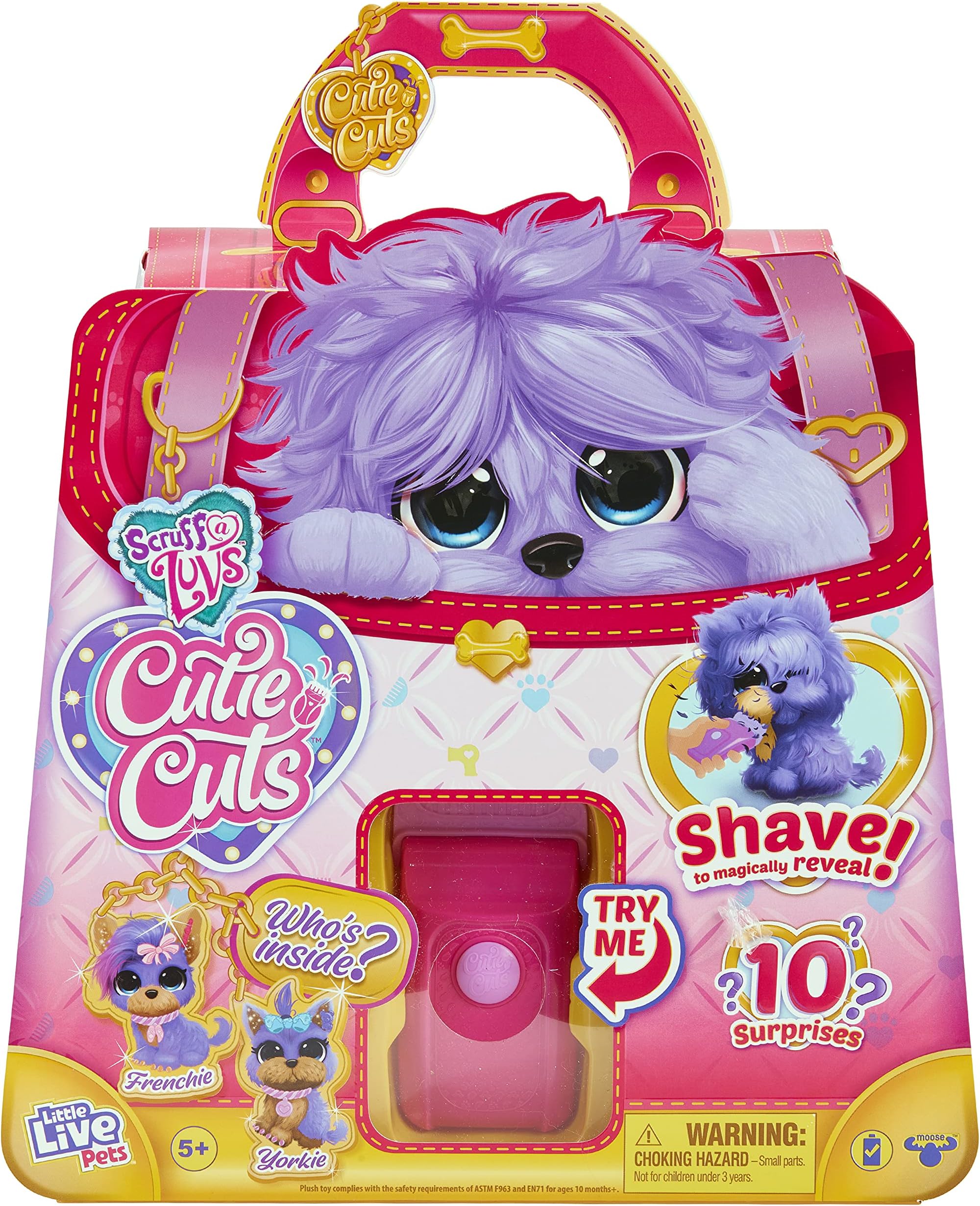 Scruff-a-Luvs Cutie Cuts Shave, Reveal and Style, Plush Rescue pet, Purple